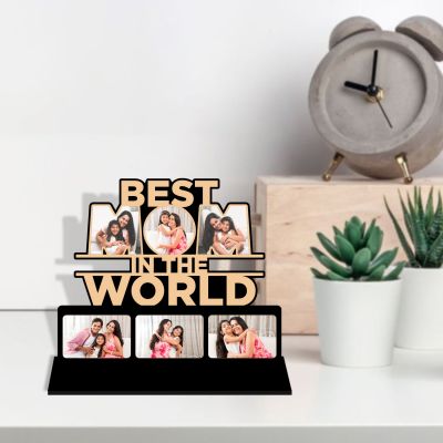 Best Mom in the World cutout wooden photo frame Customized With Your Memorable Photos Mothers Day Gift For Mom | Birthday Gift For Mom